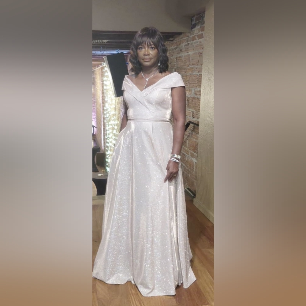 Shimmering Rose Gold Mother Of The Bride Dress
